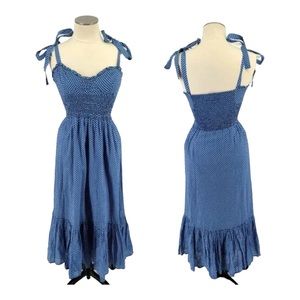 Polo Ralph Lauren Small Dress Prairie Cottagecore Blue White Star Print